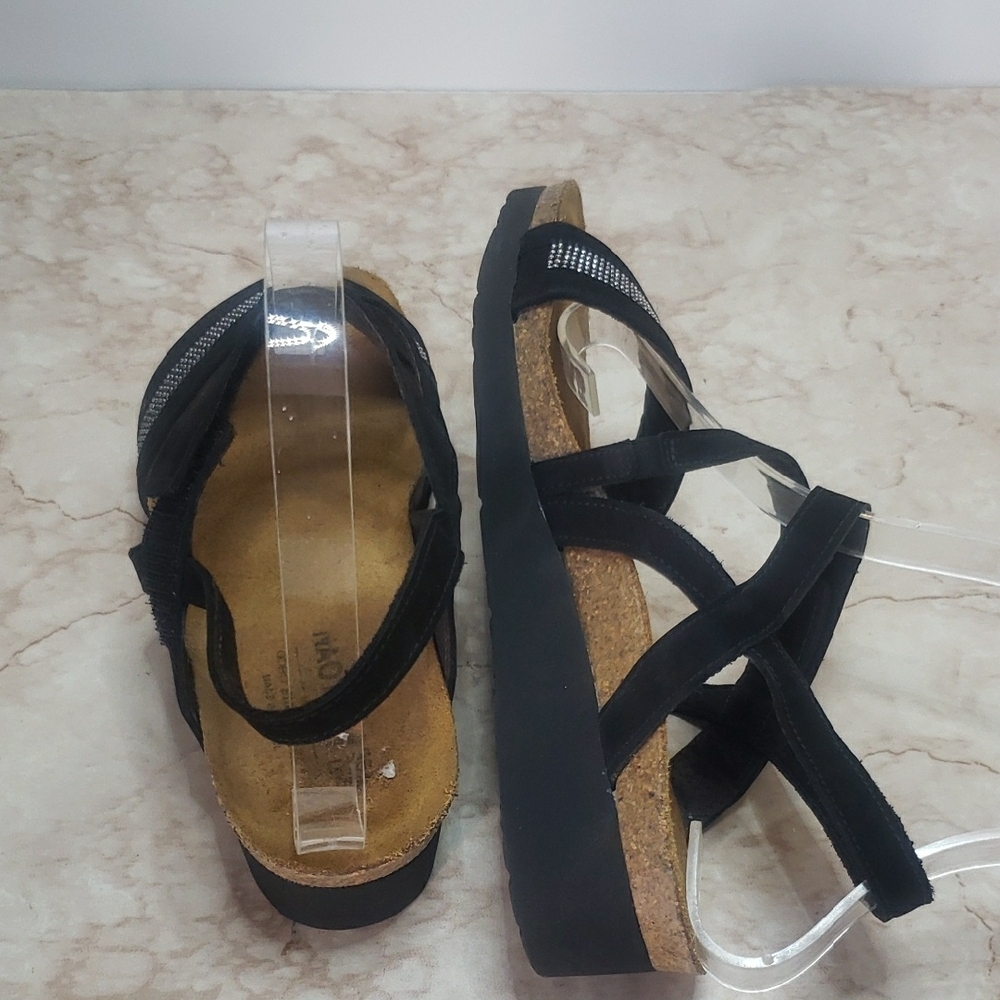 Naot Black Suede And Embellish Strap Women's Sandals Size 36 - Picture 5 of 7